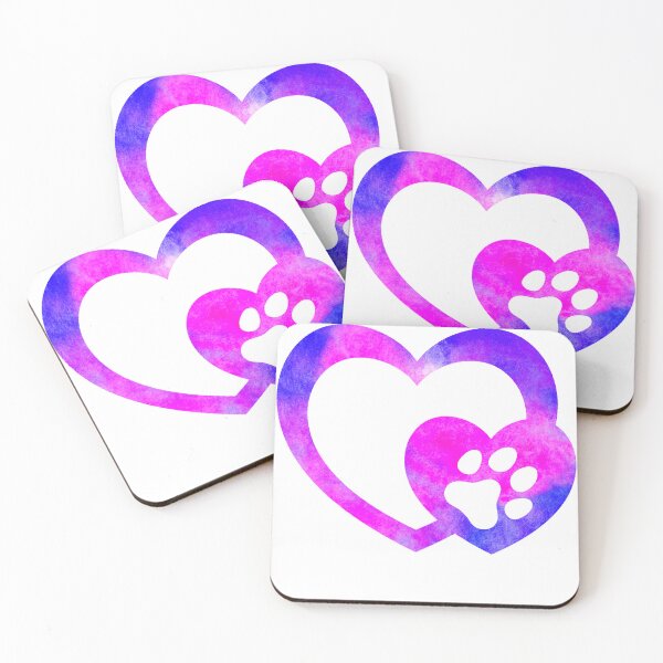 Item preview, Pink and Purple Heart with Dog Paw Print  designed and sold by erinelise209.