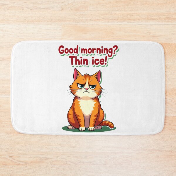 Item preview, Funny Grumpy Cat: Thin Ice Warning! designed and sold by ArtCreator2023.
