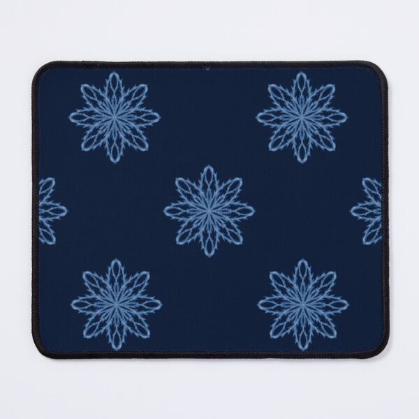 Item preview, Pattern of blue snowflakes "Inspiration" on a dark blue background designed and sold by Cherevan.