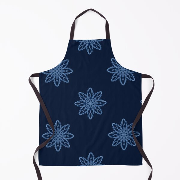 Item preview, Pattern of blue snowflakes "Inspiration" on a dark blue background designed and sold by Cherevan.