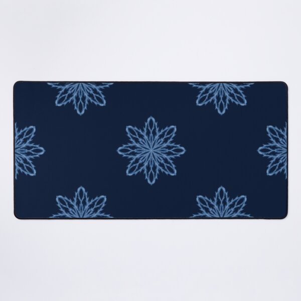 Item preview, Pattern of blue snowflakes "Inspiration" on a dark blue background designed and sold by Cherevan.