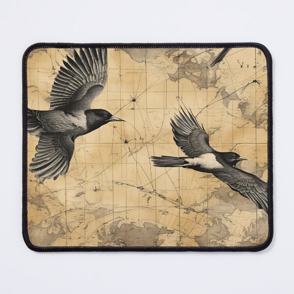 Item preview, Birds flying over old graphs and maps. designed and sold by Rompecabezas.