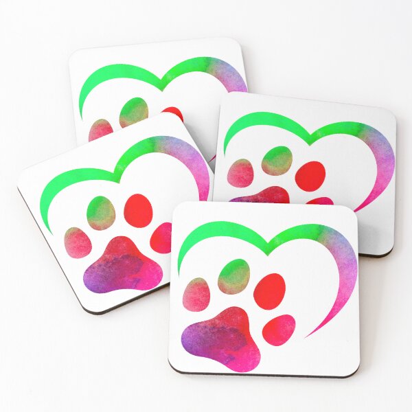Item preview, Multi colored heart with paw designed and sold by erinelise209.
