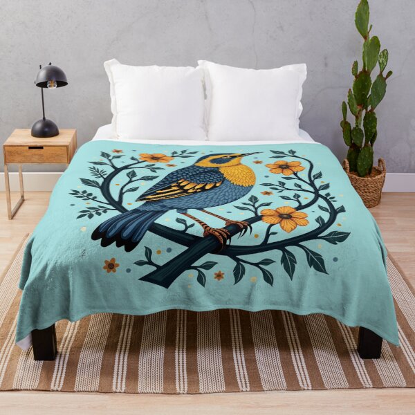 Item preview, Golden-Throated Songbird with Floral Accents designed and sold by BirdsnStuff.