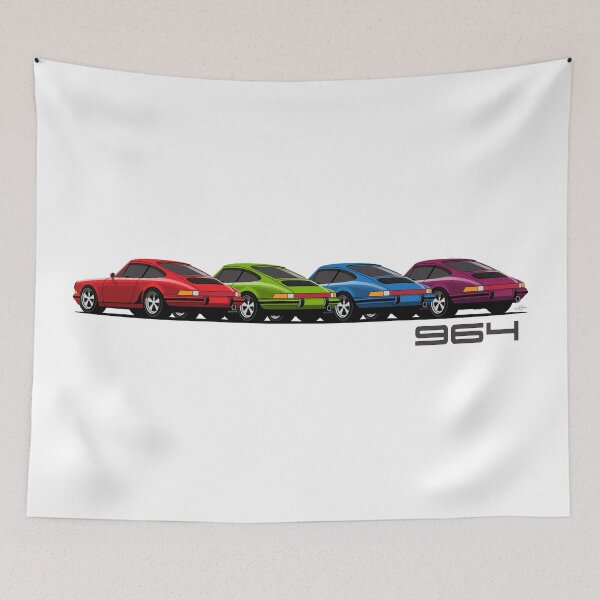 Item preview, Porsche 911 964 colors Illustration designed and sold by blackdogshop.