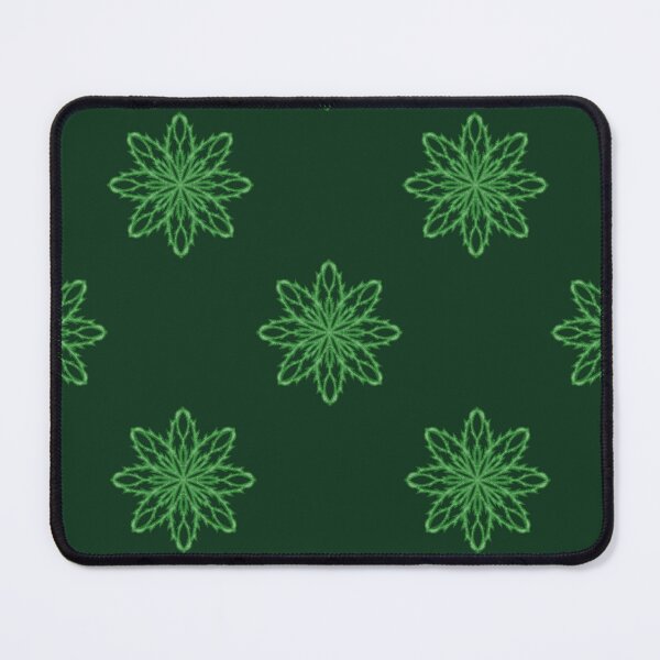 Item preview, Pattern of green snowflakes "Inspiration" on a dark green background designed and sold by Cherevan.