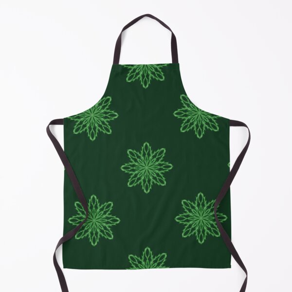 Item preview, Pattern of green snowflakes "Inspiration" on a dark green background designed and sold by Cherevan.