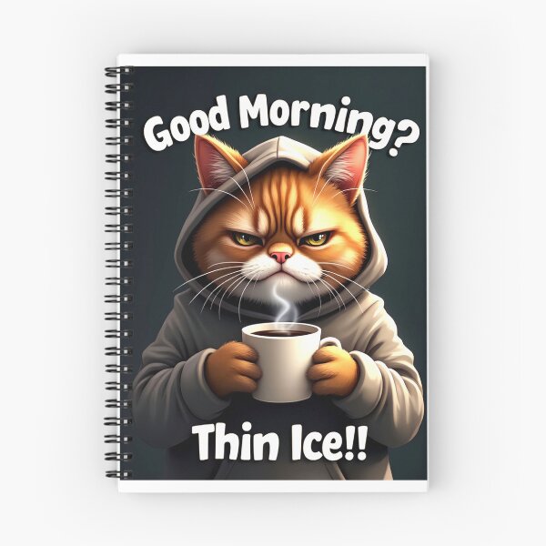 Item preview, Morning Struggles: Grumpy Cat in Hoodie designed and sold by ArtCreator2023.