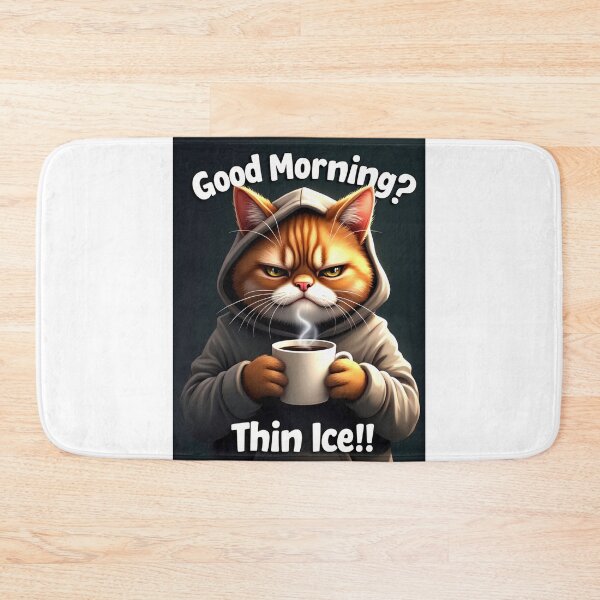 Item preview, Morning Struggles: Grumpy Cat in Hoodie designed and sold by ArtCreator2023.
