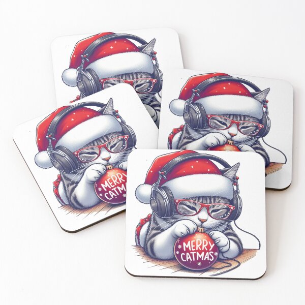 Item preview, Merry catmas Cat with Santa hat designed and sold by ShimaiStore.