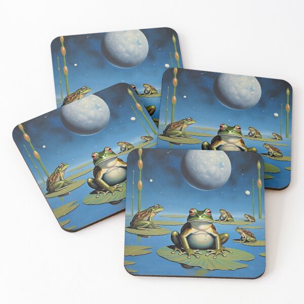 Item preview, Magritte-Inspired Moon Frogs designed and sold by vwcallais.