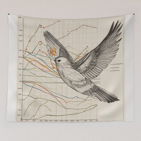 Item preview, Birds flying over old graphs and maps. designed and sold by Rompecabezas.