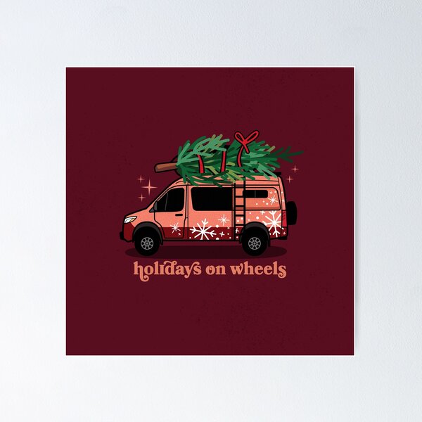 Holidays on wheels - Campeur van - Rose et rouge Poster