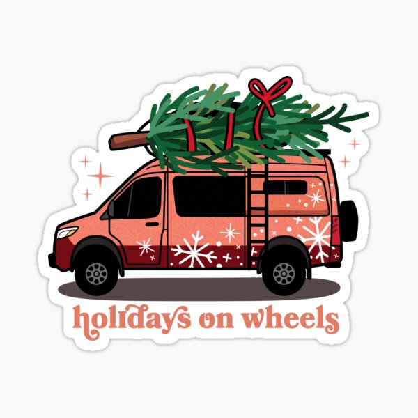 Holidays on wheels - Campeur van - Rose et rouge Sticker