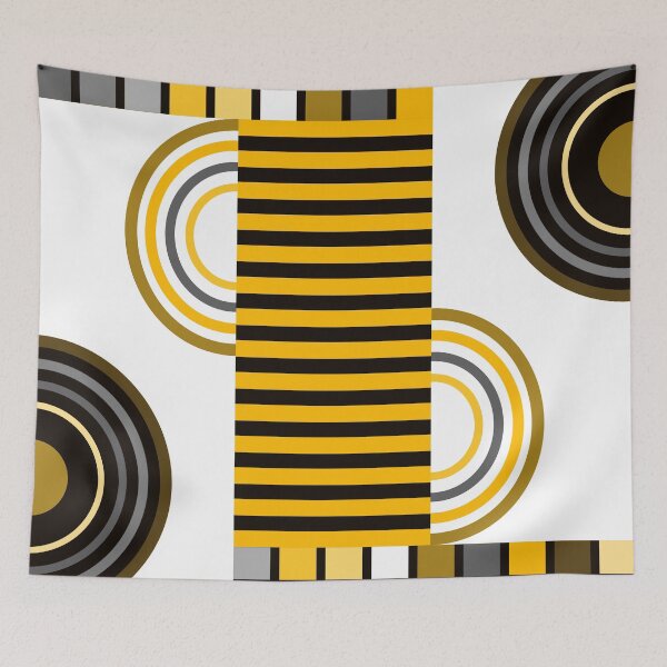 Item preview, Mustard, Gray, And White Retro Bauhaus Geometric Designs designed and sold by DEC02.