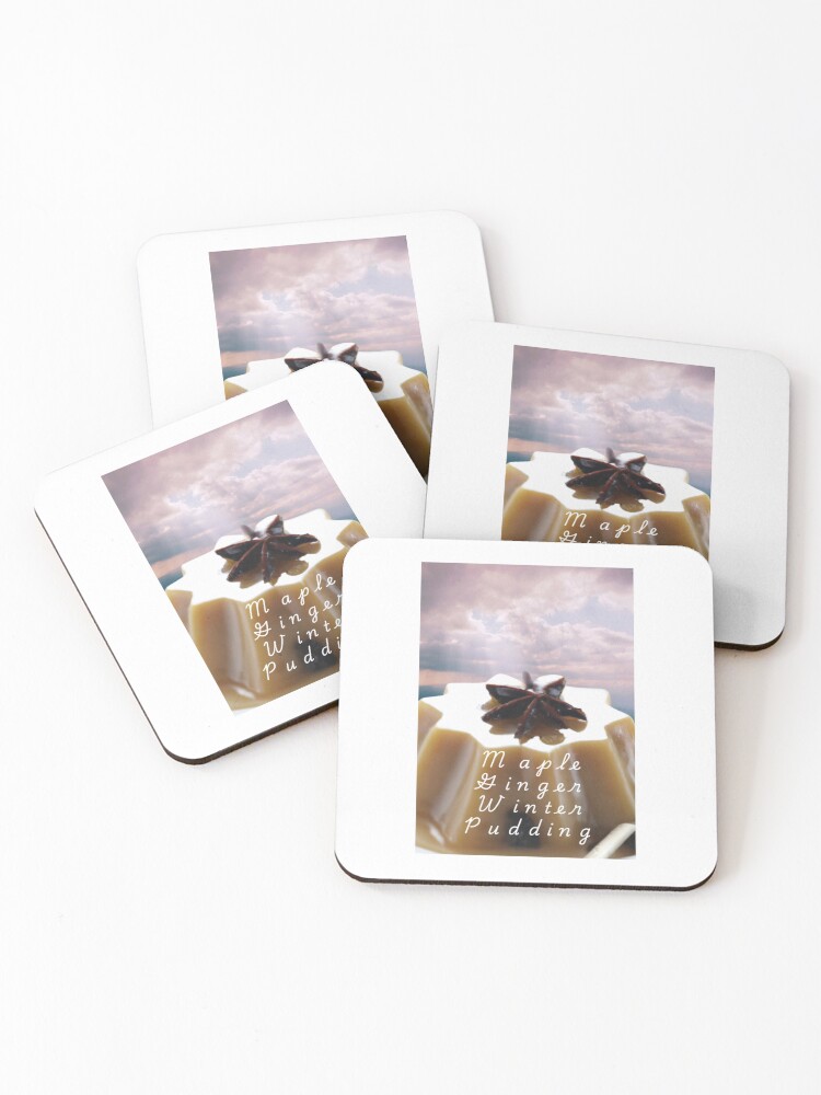 Thumbnail 1 of 5, Coasters (Set of 4), Maple Ginger Winter Pudding designed and sold by CUTESTUFFnow.