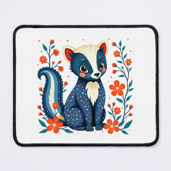 Item preview, Whimsical Floral Skunk Illustration designed and sold by BirdsnStuff.