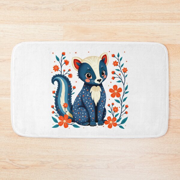 Item preview, Whimsical Floral Skunk Illustration designed and sold by BirdsnStuff.