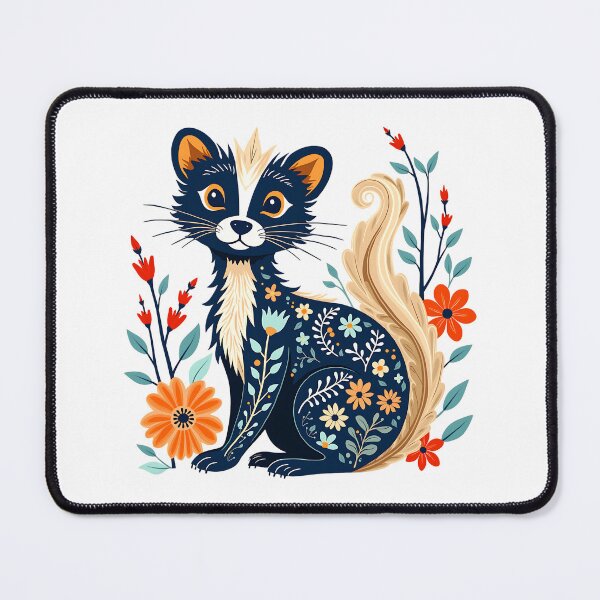 Item preview, Whimsical Floral Skunk Illustration designed and sold by BirdsnStuff.