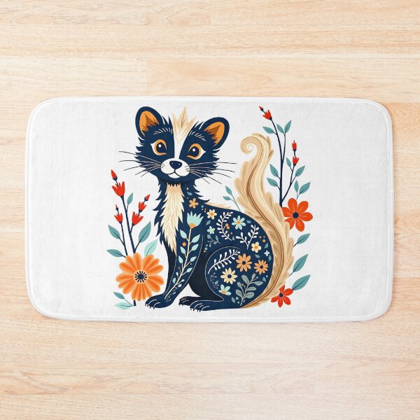 Item preview, Whimsical Floral Skunk Illustration designed and sold by BirdsnStuff.