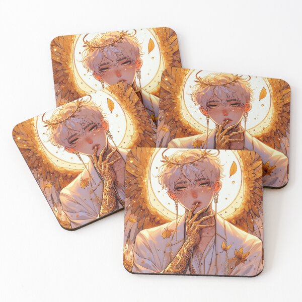 Item preview, Golden Guardian Angel with Ethereal Glow - Otome Aesthetic Art designed and sold by FaydeFlora.