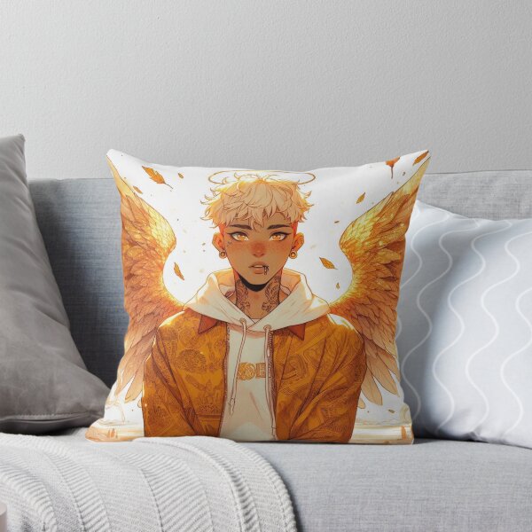Item preview, Otome Angel with Freckles and Golden Halo - Ethereal Guardian Vibes designed and sold by FaydeFlora.