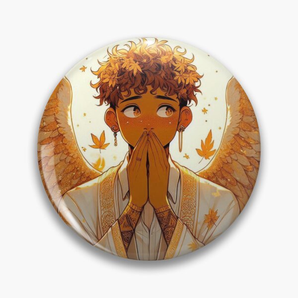 Artikelvorschau, Himmlischer Schutzengel in Gold - Otome Fantasy Illustration entworfen und verkauft von FaydeFlora.