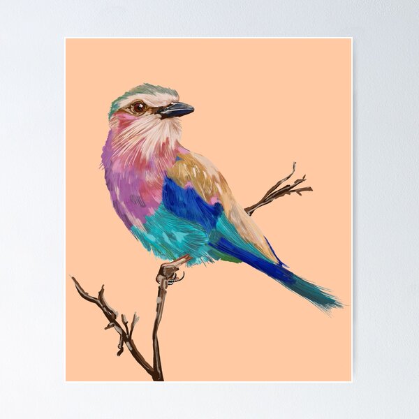 Item preview, Colorful Bird Perched on a Branch – Vibrant Nature Illustration designed and sold by Pandositive.