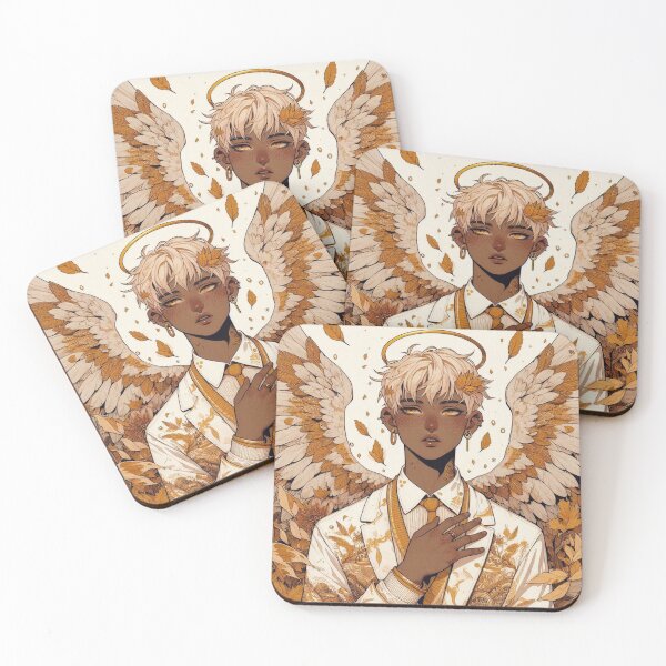 Item preview, Celestial Golden Guardian - Angel with Freckles and Halo designed and sold by FaydeFlora.