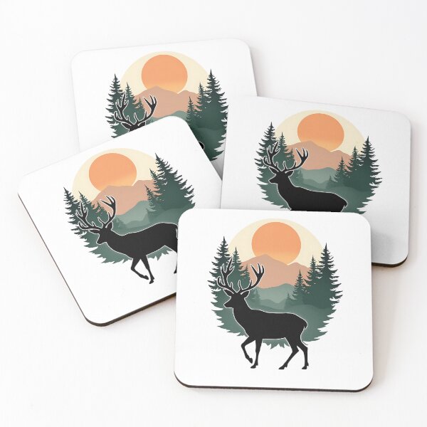Item preview, Deer Silhouette with Starry Forest Scene designed and sold by VibeTCreations.