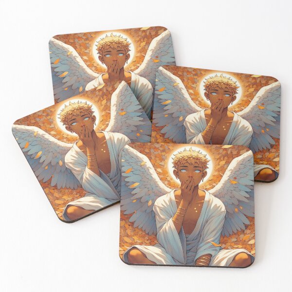 Item preview, Otome Angel Guardian with Glowing Wings - Mystical Art Print designed and sold by FaydeFlora.