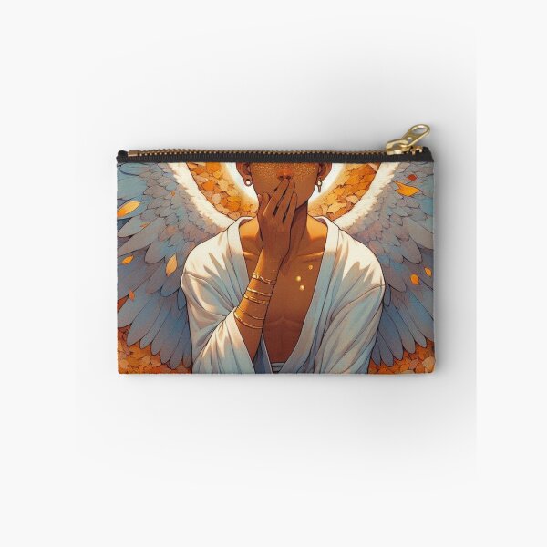 Item preview, Otome Angel Guardian with Glowing Wings - Mystical Art Print designed and sold by FaydeFlora.