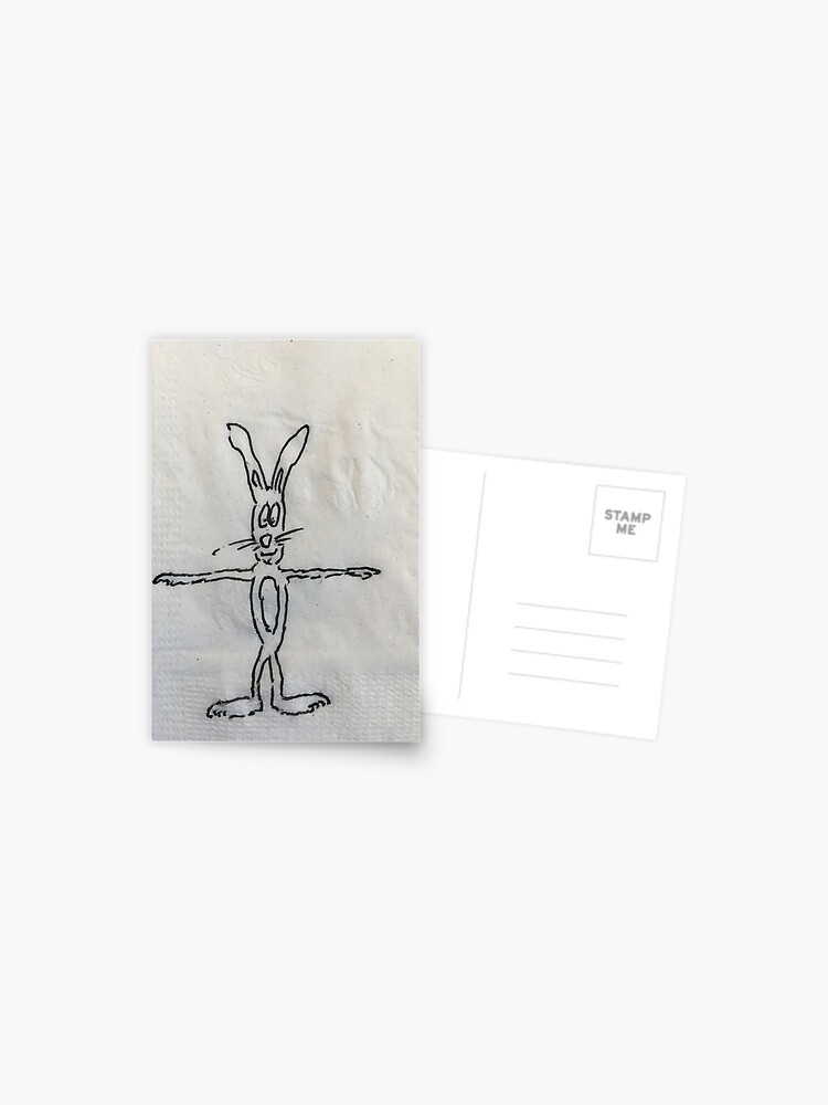 Thumbnail 1 of 2, Postcard, A rabbit named Rudy designed and sold by gearasaurus.
