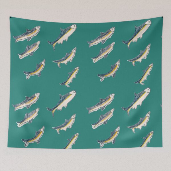 Item preview, Watercolor School of United Sardines designed and sold by Cessy Kaplan.