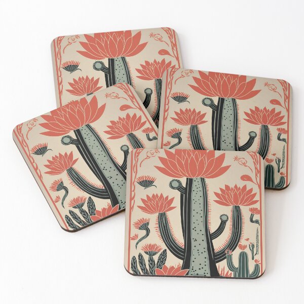 Item preview, Cactus bloom canvas, mexican kitchen decor, desert cactus cliparts, joshua tree gift, vintage mexican wall prints, western gifts for girls designed and sold by apixelwall.