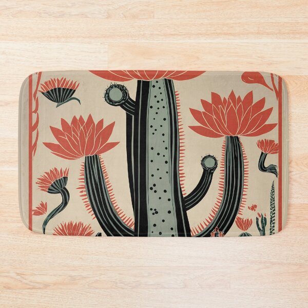 Item preview, Cactus bloom canvas, mexican kitchen decor, desert cactus cliparts, joshua tree gift, vintage mexican wall prints, western gifts for girls designed and sold by apixelwall.