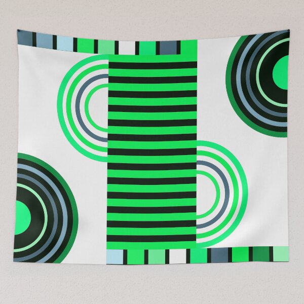 Item preview, Lime-Green And White Retro Bauhaus Abstract Designs designed and sold by DEC02.