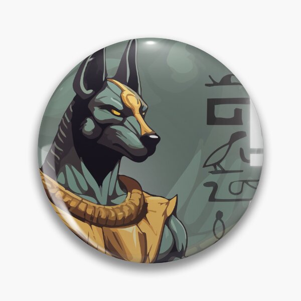 Aperçu de l'œuvre Art de style égyptien Anubis (version verte) créée et vendue par GreatSimpleArt.