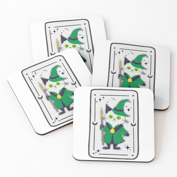 Item preview, The Feline Wizard: A Tarot Card of Magic and Mystery. Magical Wizard Cat in Green Robe. designed and sold by MarCreativArt.