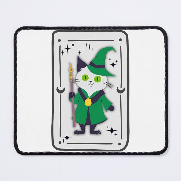 Item preview, The Feline Wizard: A Tarot Card of Magic and Mystery. Magical Wizard Cat in Green Robe. designed and sold by MarCreativArt.
