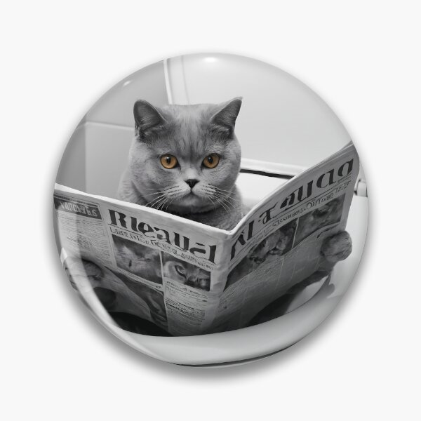 Item preview, Funny Cat Art Printable, Funny Cat Art Print, Funny Cat Bathroom, Funny Cat Bathroom Decor, Funny Cat Digital Print | Funny Cat Illustration designed and sold by apixelwall.
