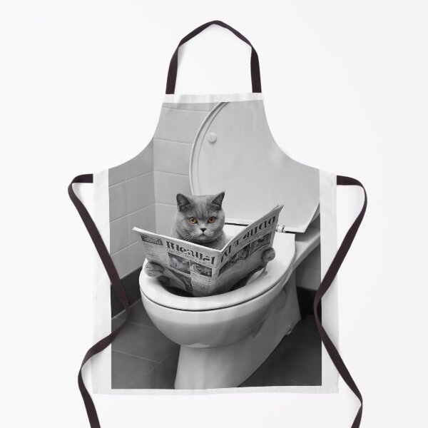 Item preview, Funny Cat Art Printable, Funny Cat Art Print, Funny Cat Bathroom, Funny Cat Bathroom Decor, Funny Cat Digital Print | Funny Cat Illustration designed and sold by apixelwall.