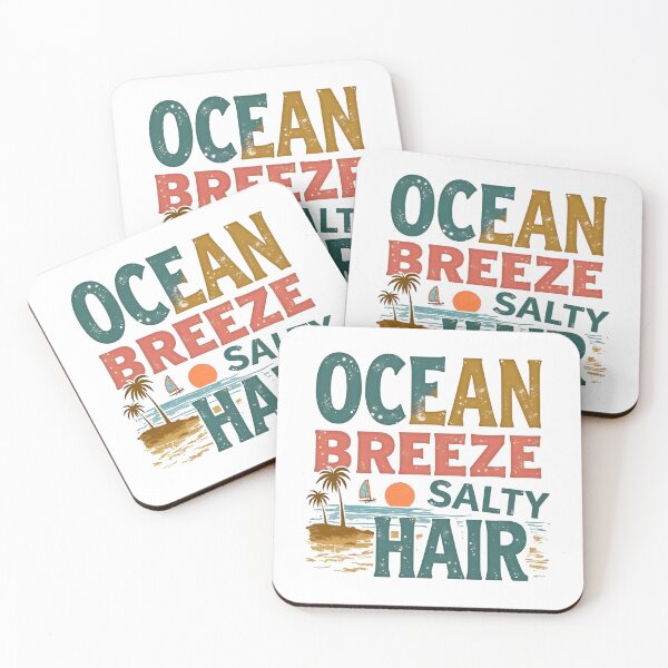 Item preview, Ocean Breeze, Salty Hair - Vintage Typographic Design with Sunset Graphic designed and sold by niteshRart.