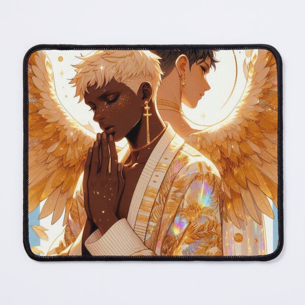 Item preview, Ethereal Guardians in Gold - Otome Aesthetic Characters Print designed and sold by FaydeFlora.