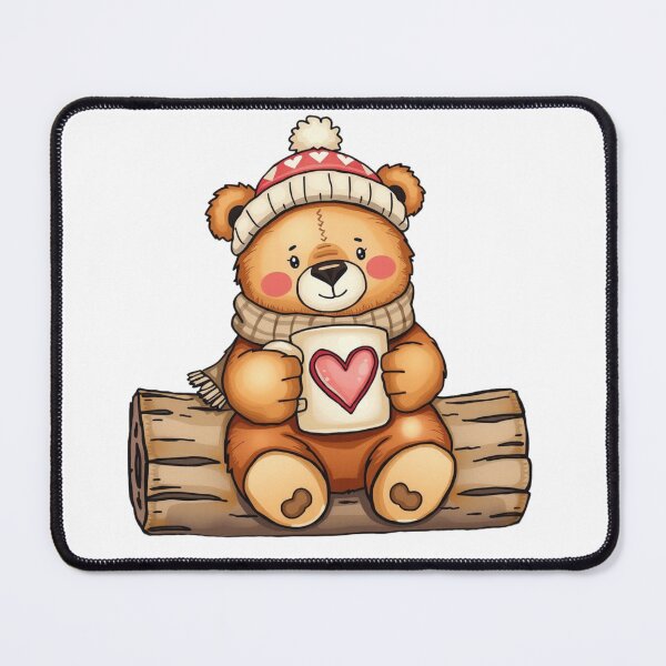 Item preview, cozy bear drinking a cup of coffee designed and sold by moimesfolies.