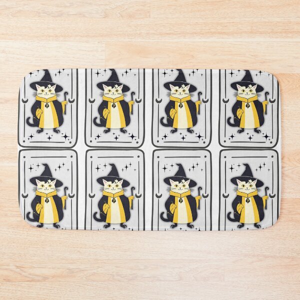Item preview, The Feline Wizard: A Tarot Card of Magic and Mystery. Magical Cat in Yellow and Black Wizard Outfit. designed and sold by MarCreativArt.