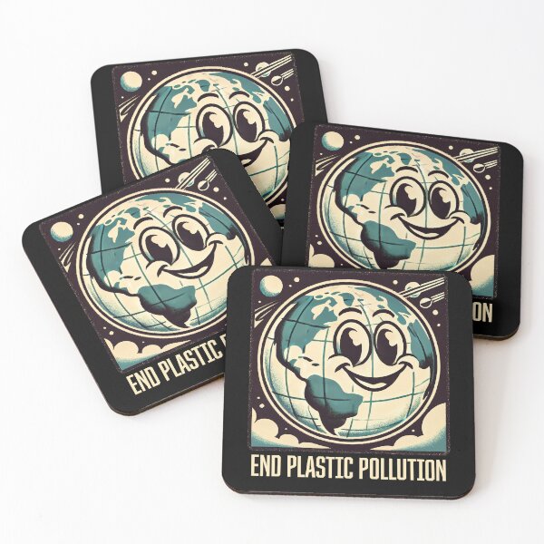 Item preview, Retro "End Plastic Pollution" Earth Design - Eco-Friendly designed and sold by HappyResistance.