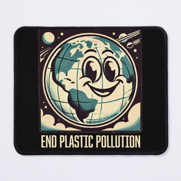 Item preview, Retro "End Plastic Pollution" Earth Design - Eco-Friendly designed and sold by HappyResistance.