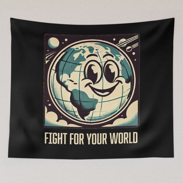 Item preview, Fight for Your World - Retro Earth Environmental Design designed and sold by HappyResistance.