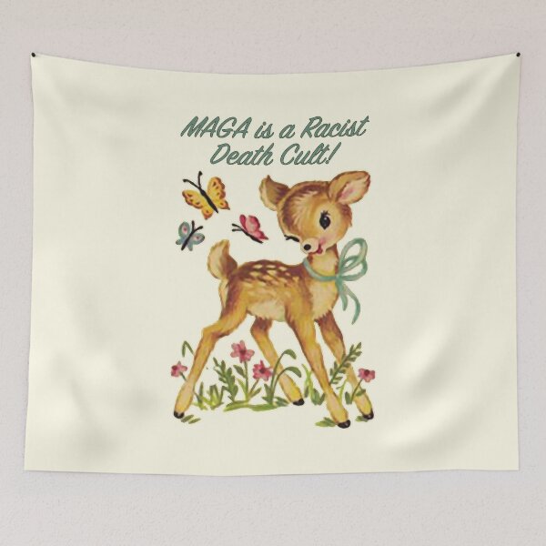 Item preview, Maga is a Racist Death Cult - Adorable Baby Deer designed and sold by Thelittlelord.